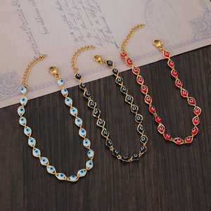 Gold Plated Evil Eye Beaded Bracelet – Protection Charm image 0