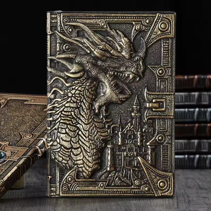 Vintage Style Dragon Print Hardcover Journal Notebook (80 GSM, 100 Sheets) image 1