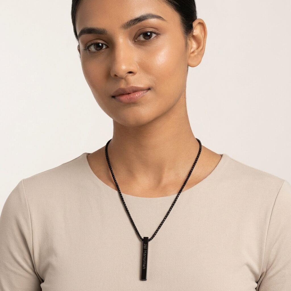Personalized 4-Side Name Engraved Bar Pendant Necklace – Custom Jewelry (Prepaid Order Only) image 0