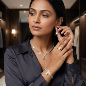 Luxury Crystal Jewelry Set – Necklace, Earrings, Bracelet &amp; Ring Collection image 2