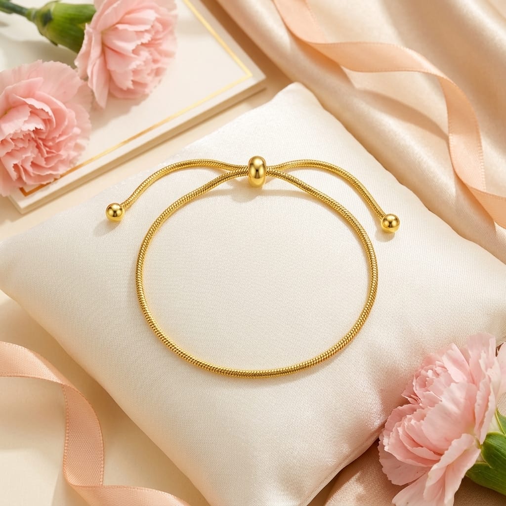 18K Gold Plated Adjustable Charm Bracelet for Women image 7