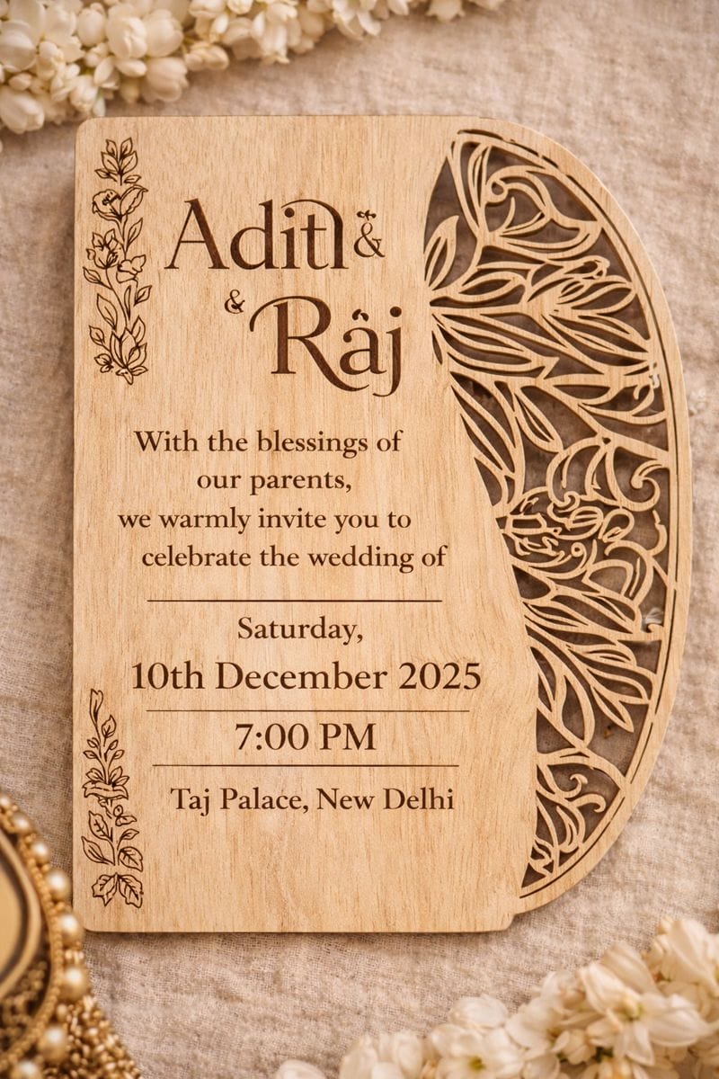 Personalized Wooden Wedding Invitation Card (Pre-Paid Order Only) image 1