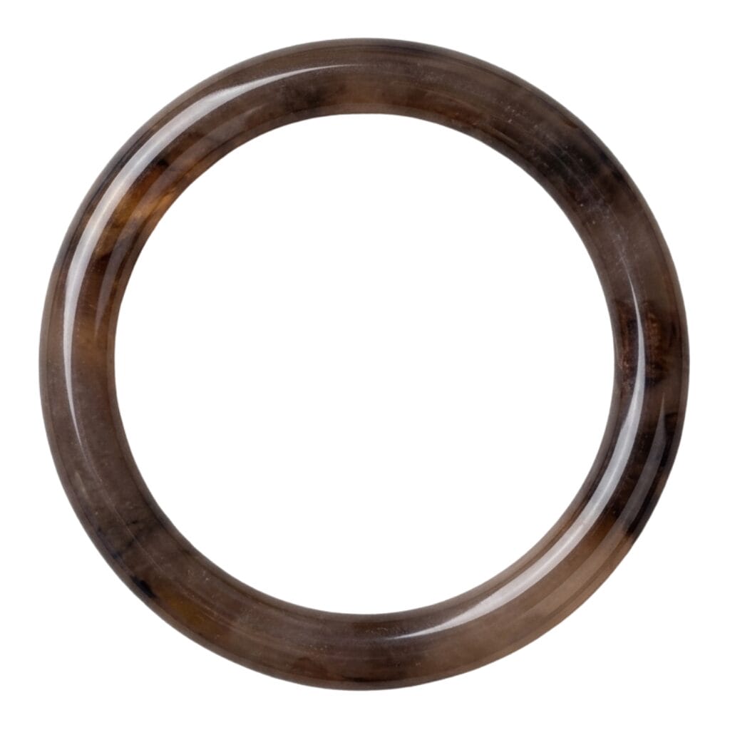 Premium Brown Jade Stone Bangle Bracelet for Women – Elegant Glossy Luxury Fashion Kada - 58 MM image