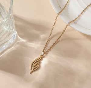 Stainless Steel Script Art Pendant Necklace with Link Chain image 3