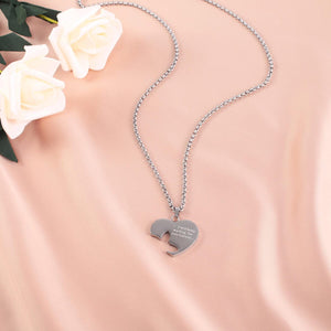 Heart Butterfly Pendant Necklace Stainless Steel Couples Jewelry Gift image 2