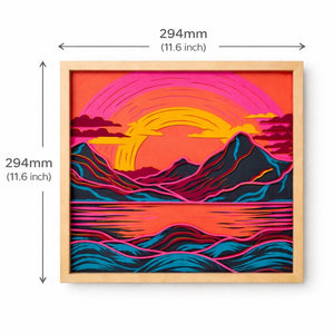 Sunset Horizon 3D Layered Wall Art with Wooden Frame image 2
