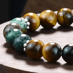 Tiger Eye and Turquoise Stone Beaded Bracelet Unisex image 5